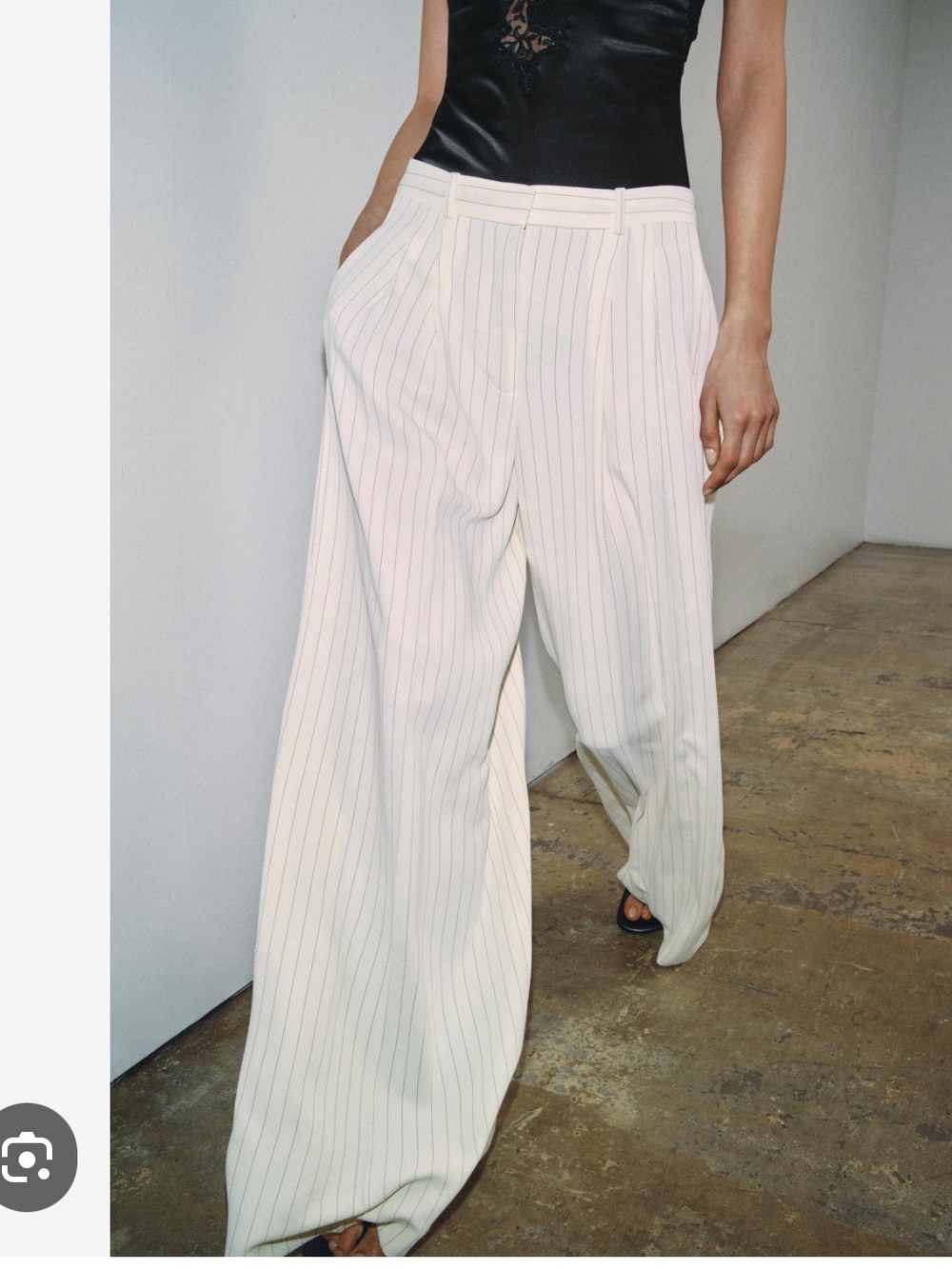 ZARA STRIPED WIDE LEG PANTS